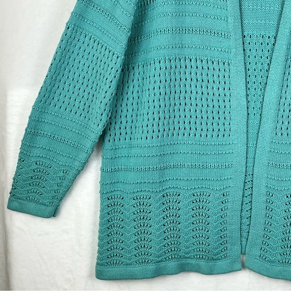 CJ Banks Plus Size Light Teal/Aqua Knit Cardigan Sweater Size 2X - Picture 6 of 12